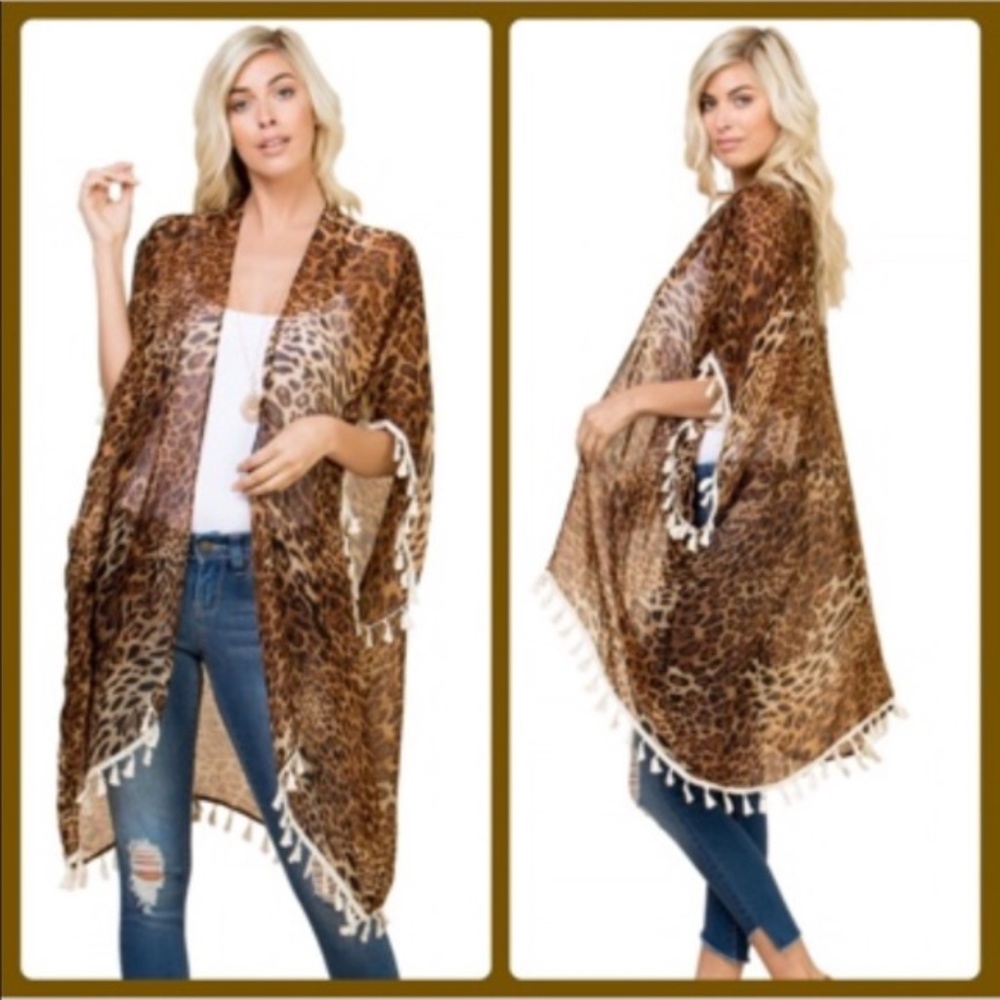 Leopard Print Kimono Cover Up